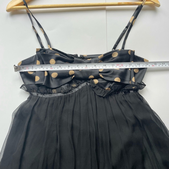 Betsey Johnson silk vintage Dress
Black gold Polka Dot Bow
Mini - Picture 8 of 9